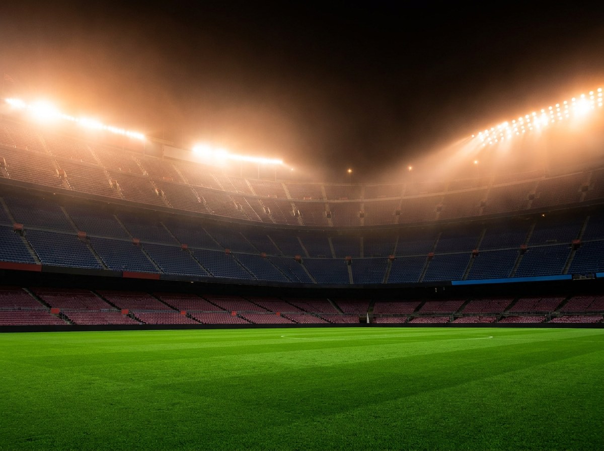 Stadium interior at night