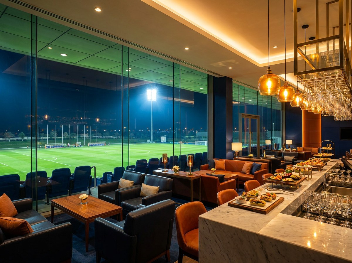Premium stadium suite overlooking the field